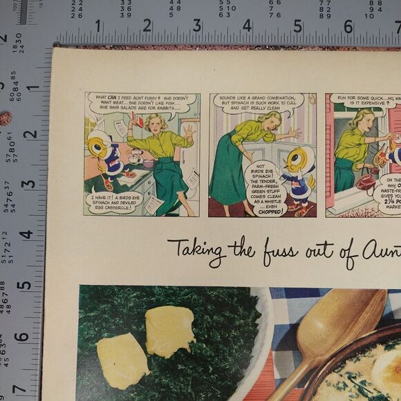 Birds Eye Spinach Lenten Lunch Casserole Aunt Fussy - 1950 Retro Vtg PRINT AD - Picture 4 of 10